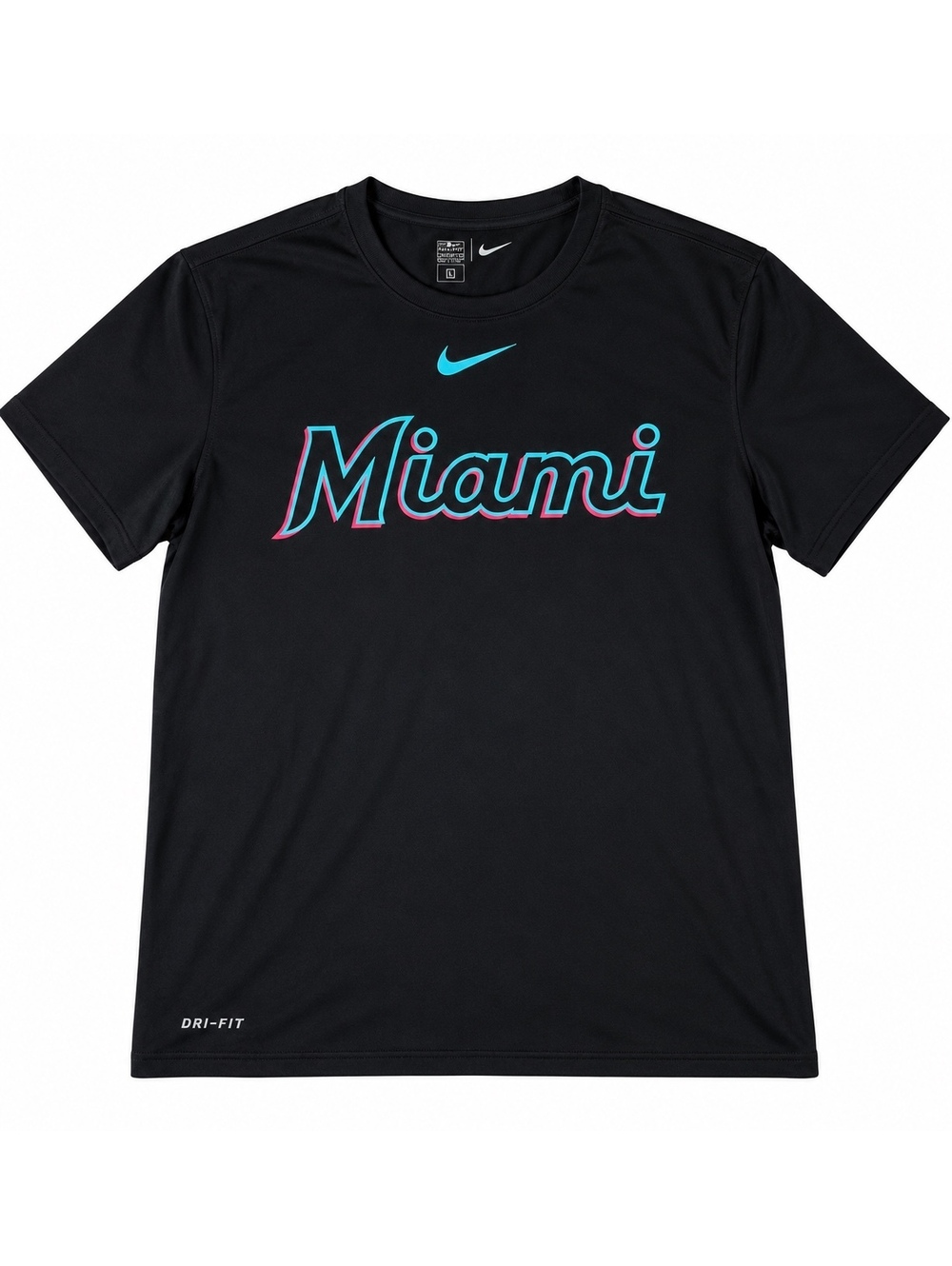 Nike Miami Marlins MLB Dri-FIT Black T-Shirt Men’s XL Genuine Merchandise